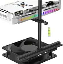 129mm Aluminum Adjustable Anti Sag GPU Support Bracket, Graphics Card Brace Holder Stand, Anti Drooping Video Card Sag Support With Fan Compatible Design For Desktop PC - 1 - 查看 1