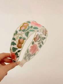 1/3 piezas de bandas para el cabello de poliéster con estampado floral, estilo bohemio, trenza ancha y bordado - Multicolor - Ver 3