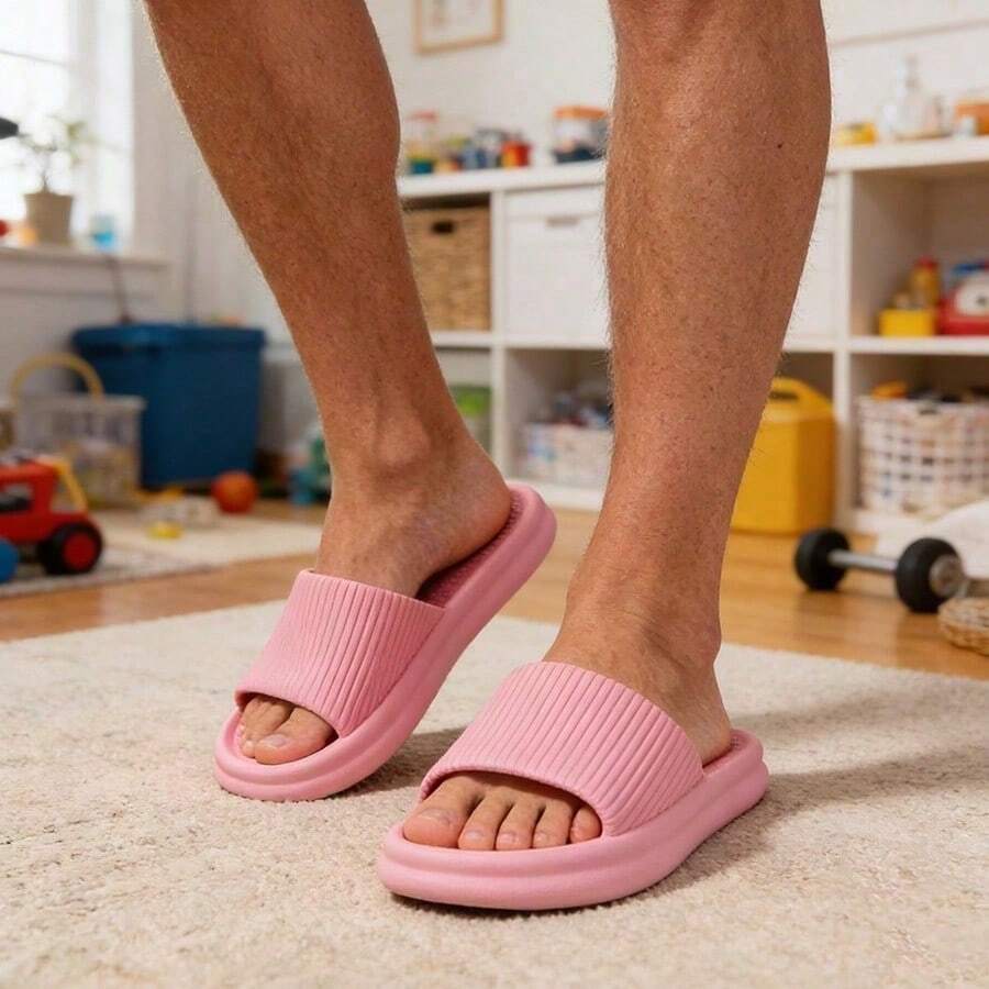 EVA Anti-Odor Indoor Slippers, Non-Slip Bathroom Shower Slippers For Men And Women - 粉色 - 查看 1