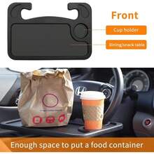 Car Tray |   Steering Wheel Laptop Desk |   Steering Wheel Tray |   Convenient For Eating And Working On The Go |   Perfect For Holding Laptops, Tablets Or Mobile Phones |   Steering Wheel Desk - 黑色 - 查看 4