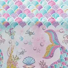 DMermaid Birthday Decorations Tablecloth 3 Pcs Disposable Ocean Theme Glitter Little Mermaid Tail Party Plies Table Cover For Princ Birthday Under The Sea Baby Shower 54in X 108in - Multi Color - 查看 4