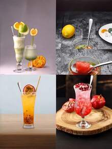 4pcs Long Handle Iced Tea Spoons, 7.8 Inch Length, Coffee Spoon, Ice Cream Spoon, Mixing Spoon, Stainless Steel Cocktail Stirrer - Multicolor - View 4
