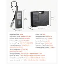 Dissolved Oxygen Meter, 0.0-20.0 Mg/L Measurement Range, Portable Dissolved Oxygen Tester Kit With 13.1 Ft Electrode Cable, Membrane Set And Carrying Case, Data Sets Storage, DO Meter For Ponds - 0.0-20.0 Mg/L - View 7