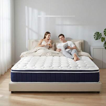  Sour Lemon Hybrid Mattress 3FT Single (90x190cm) 25cm, Double Matress 135x190cm King 150x200cm Mattress Orthopaedic Support Mattress Thick Medium H5 Firm Mattress With Springs For Back Support,  Breathable And Fire-Resistant Fabric Mattress  Memory Foam And Open Coil | Pressure Relief, Breathable | Hypoallergenic For Home Hotel Adults, Kid Couples & Guests  100-Night Trial Easy Setup In A Box Oeko-TEX®,  CertiPUR–US-Zertifiziert