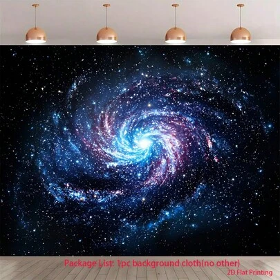 1-Piece Set, Milky Way Night Sky Background Cloth, Starry Night And Space Galaxy Theme, Perfect For Decorating And Photography Props, Suitable For Indoor And Outdoor Scenes