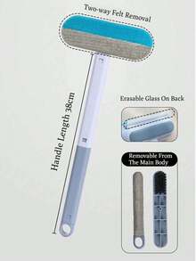 1支四合一宠物刷，双面毛毡设计，可水洗易清洁，适用于清洁猫狗毛发、地毯、床上用品、衣物和玻璃，宠物清洁用品 - 彩色 - 查看 10