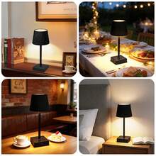 1pc Rechargeable Dimmable Table Lamp, Wireless Ambient Table Lamp, Portable Touch Table Lamp For Dining Room/Living Room/Bedroom/Study(800Mah) - Black - View 8
