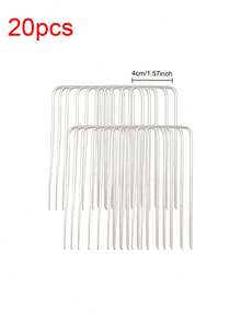20/45 piezas Piquetas en forma de U, diseñadas para ser reutilizables, con superficie lisa y propiedades anticorrosión. Son fáciles de usar, adecuadas para montar carpas de camping, mejorar y embellecer céspedes, y cumplir con diversos requisitos del sitio. Estas piquetas también se pueden usar para la jardinería, el deshierbe y el paisajismo, y pueden tener otros usos potenciales por explorar. - A - Ver 10
