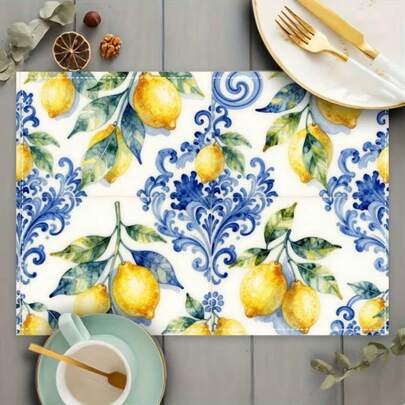 Bộ khăn trải bàn cao cấp 100/2/4/6/8/300 chiếc, với họa tiết chanh tươi và xanh trắng cổ điển, nhiều kiểu dáng để lựa chọn. Chất liệu dệt 100% polyester, có thể giặt máy, chịu nhiệt, chống bám bẩn, chống thấm nước, dễ lau chùi, thích hợp cho trang trí tiệc, bàn cà phê và trang trí nhà cửa.