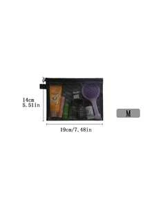 1/3件装纯色网眼化妆包，适合收纳各种物品，多功能且方便。可用作化妆包、护肤包、旅行必备、宿舍用品、结婚礼物、母亲节礼物、生日礼物、送给朋友和老师的礼物、浴室收纳、珠宝收纳、暑假/返校包、学生旅行包、女士旅行化妆包。 - 查看 13