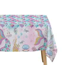 Mermaid Birthday Decorations Tablecloth 3 Pcs Disposable Ocean Theme Glitter Little Mermaid Tail Party Plies Table Cover For Princ Birthday Under The Sea Baby Shower 54in X 108in - Nhiều màu - Xem 5