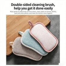 1 miếng bọt biển rửa chén hai mặt, dụng cụ nhà bếp, miếng bọt biển vệ sinh nhà bếp, làm sạch mạnh mẽ, thấm hút dầu và nước, hai mặt có thể tái sử dụng, bọt biển bột gỗ, bọt biển rửa chén, miếng cọ rửa, khăn lau nhà bếp, khăn rửa chén, khối bọt biển, đồ dùng vệ sinh, dụng cụ vệ sinh, đồ dùng nhà bếp. - 1 cái - Xem 4
