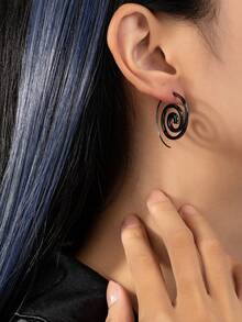 1 Đôi bông tai vòng xoắn ốc thời trang dành cho nữ - Hình xoắn ốc - Xem 9