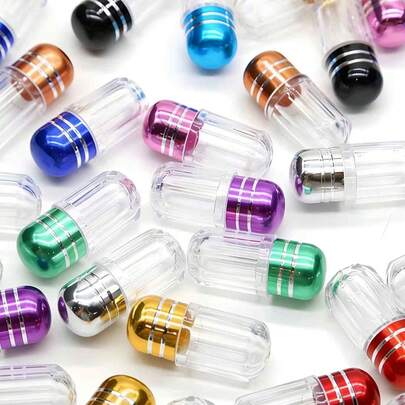 Chai đựng thuốc du lịch nắp kim loại | Hộp đựng bằng nhựa đựng thuốc cá nhân và các vật dụng nhỏ - Thiết kế thời trang, nhỏ gọn, tối giản, cần thiết cho du lịch