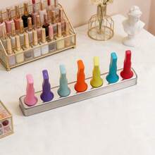 1 Set Metal Integrated Base Portable Nail Art Practice Display Stand, Reusable Magnetic Acrylic Nail Art Practice Display Holder, Acrylic Painting False Nail Practice Stand, Nail Art Tools - Multicolor - View 6