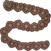 Western Vintage Hollow Wide Disc Leather Belt For Women - Boho Chunky Waist Belt With Cowboy Metal Buckle & Concho, Stylish Versatile Western Boho Accessory - 黑色 - 查看 5