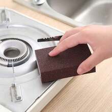 5/10/20pcs Emery Magic Scouring Pad Steel Wire Pot Brush Cookware Cleaning Descaling Rust Removal Dishwashing Sponge Block Anti-Stain Emery Cloth Powerful Stain Removal Rust Removal Pot Brush Kitchen Cleaning Cloth Abrasive Sponge - Brown - View 9
