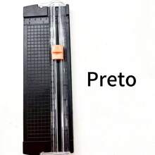 Double-Sided A4 Paper Cutter Guillotine 22cm Portable Easy To Use Office Scrapbook Blade - cor aleatorio - Ver 8