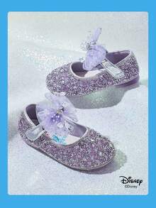 Disney 1 Đôi giày công chúa Elsa & Anna trong phim Frozen, thoải mái, chống trơn trượt, thoáng khí, phù hợp cho cả đi hàng ngày và ngoài trời (Giày bệt trẻ em, giày bé gái, giày công chúa, giày nữ hoàng) - Màu tím - Xem 6