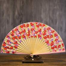 1把复古花卉折叠手扇，女士竹丝折叠扇，优雅装饰手持扇，带流苏，便携式夏季降温扇，适用于舞会、婚礼等场合，亚洲风格折叠手扇，角色扮演摄影礼物 - 折扇 - 查看 14