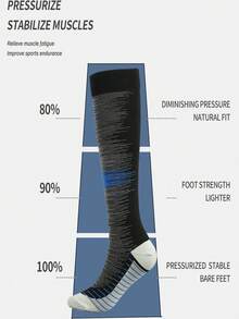 6/1 Pair Unisex Lightweight Compression Socks, Suitable For Running, Cycling, Hiking, And Long-Standing Occupations - Multicolor - View 5