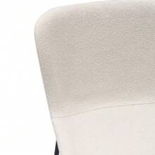 Modern Dining Chairs With High Rounded Backrest, Fabric Upholstery & Metal Legs (3 Colours) | Set Of 2 - White - View 7