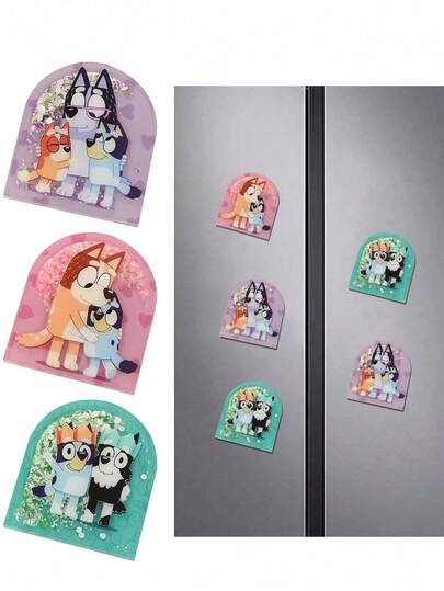 Bluey 1个布鲁伊亚克力冰箱贴，适用于冰箱、冰柜、金属储物柜，可增添厨房装饰，营造生活氛围，是小型家居装饰礼品。