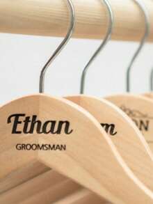 Customized Text/Logo Thick Wooden Clothes Hanger, Non-Slip Garment Holder, Wooden Clothes Rack, Pants Hanger, Clothing Rack - Colorful - View 8