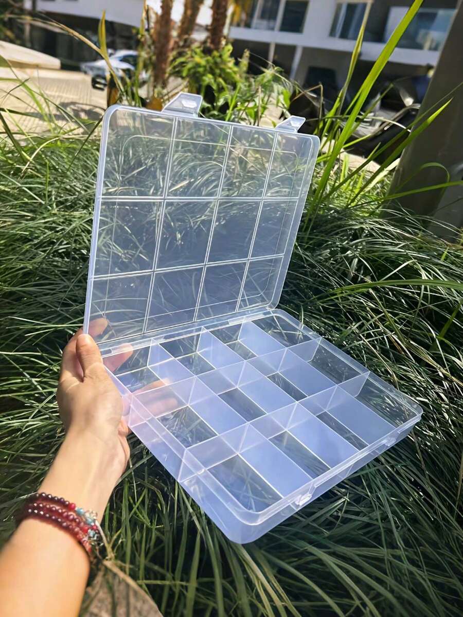 Hộp đựng đồ bằng nhựa trong suốt 12 ngăn có khe cắm thẻ và nắp đậy, hộp đựng phụ kiện tóc, trang sức và đồ trang trí nhỏ dành cho nữ, dung tích lớn.