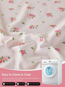 3件套/4件套蜜月花卉印花床单套装(1个床笠+1个床单+1/2个枕套),100%涤纶面料,适合9-12英寸深的床笠,柔软透气,不易缩水,适用于单人床/双人床/大号床/特大号床,通过Oeko-Tex认证,送给妈妈的绝佳礼物 - 彩色 - 查看 9