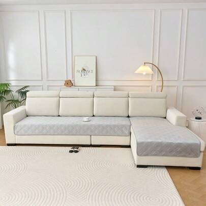 1pc Solid Color Diamond Pattern Velvet Sofa Cushion Cover, Modern Minimalist Sofa Slipcover, All Season Use, Anti-Slip Anti-Dust Fixed Sofa Cover, Ultrasonic Process, Wrinkle-Resistant, Soft & Fine Texture, Protect Sofa, Machine Washable, Fade-Resistant, Durable, Anti-Pet Scratch, Anti-Stain, Sofa Makeover, Sofa Decor, Enhance Ambiance, Fit 1-4 Seater, L-Shaped Sofa