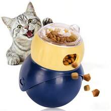 Cat Slow Feeder, Pet Interactive Food Treat Puzzle Feeder – Slow Down Eating Feeding Dispenser Toy For Cat And Kitten - Blue - View 2