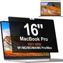 Protescreen 1Pack Privacy Screen For Apple Mac Pro 14"/16" (2021-2026) & Air 15" (2023-2026) Removable Anti-Glare Blue Light Filter With Camera Cover, Anti-Spy Laptop Screen Protector For Apple Laptop - View 2