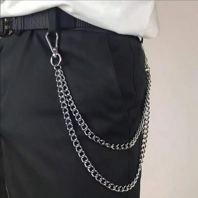 1 chiếc dây đeo eo denim hai lớp đa năng phong cách retro punk rock hiphop, phù hợp cho cả nam và nữ, dùng hàng ngày và khi đi chơi, phụ kiện và quà tặng.