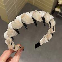 Women's French Polka Dot Satin Mesh Headband, Suitable For Daily Use, Home, School, Beach, Work, Party, Holiday, Birthday, Back To School, New Year, Valentine's Day, Mother's Day, Christmas, Wedding, Music Festival, Graduation, Spring/Summer Travel Accessories Hair Band Diadema Hair Hoop - Multicolor - View 5