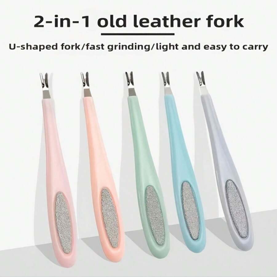 Professional Nail Cuticle Pusher Deep U-Shaped Cuticle Knife For Removing Hangnails And Repairing Nails Dual Use - Multicolor - View 1