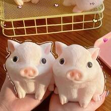 1 pieza Muñeco de peluche suave y divertido de cerdo, adecuado para fiestas de cumpleaños de Pascua y Navidad, un divertido muñeco apretable - Multicolor - Ver 7