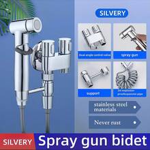 Vòi xịt vệ sinh bồn cầu bằng thép không gỉ 304, vòi xịt cầm tay phòng tắm có van khóa, súng phun nước áp lực cao cho bồn cầu, sử dụng trong nhà. - Một kích thước phù hợp với tất cả - Xem 9