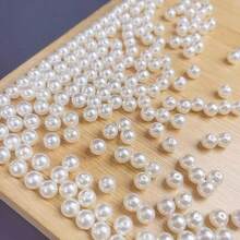 6mm0.236in 1000pcs/8mm0.315in 500pcs/10mm 0.394in 200pcs Pearl Beads, Suitable For Hand-Making, Various Sizes, 6/8/10/Mm, Faux Pearl Beads With Holes, Can Be Used To Make Jewelry, Bracelets, Necklaces, Hair Accessories, Decorations, Vase Fillers - Beige - View 6