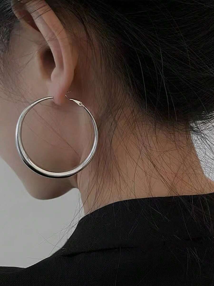 时尚简约精致的欧美创意设计耳环 - 大氣圓圈耳環 - 查看 1