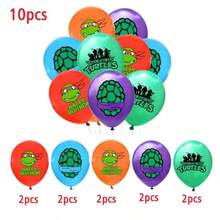 Juego 10 Globos Látex Tortuguitas Ninja Fiesta Modelo 1 - Ver 2