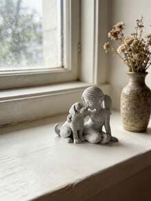 北欧风格女孩与狗狗雕塑摆件，塑料材质，家居桌面装饰，必备展示品，也是理想的乔迁礼物。 - 多款 - 查看 3