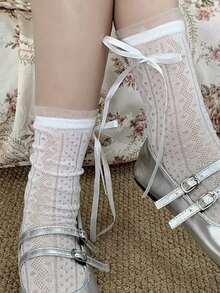 1/4 Pair Sweet Versatile Lolita Bowknot Socks, Lightweight For Spring/Summer - Multicolor - View 2