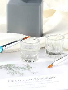 10pcs/4pcs/2pcs-Acrylic Teardrop-Shaped Glass Bowls For Nail Art Supplies, Including Nail Decoration Powders And Liquids; Crystal Cups For Nail Care; Transparent Teardrop-Shaped Glass Cups Suitable For Acetone And Nail Polish; Small Mixing Cups For Acrylic Nails, Monomers, Powders, And Polish Removers-Professional Mixing Cups For Nail Technicians - Clear - View 4