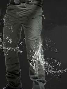 Men's Tactical Pants With Multiple Pockets, Multi-Pocket Design For Hiking & Outdoor Adventures, Camping Gear - 綠色 - 查看 2