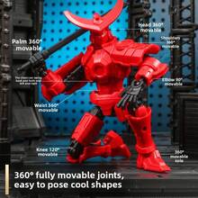 新款木偶机械幸运娃娃，13个可动关节，第三代人体模型摆件，毕业礼物，节日礼物 - 彩色 - 查看 5