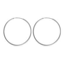 Round Circle 50/60mm 925 Sterling Silver Plated Hoop Earrings For Woman Wedding Engagement Party Fashion Charm Jewelry Gift - Silver - View 6