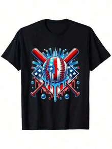 Baseball Lifestyle 101 Youth, Ropa Para Niños, Boys' Patriotic Baseball Drip Ice Cream 4th Of July T-Shirt Gifts For Boys Girls Kids YYQ 220g Baseball Gifts For Boys - 彩色 - 查看 6