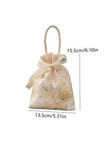 1 chiếc/10 chiếc Túi quà tặng bằng satin hoa văn trang nhã với điểm nhấn ngọc trai - Túi dây rút, thích hợp làm quà tặng đám cưới, quà tặng tiệc cô dâu, quà sinh nhật và quà tặng ngày lễ. - Nhiều màu - Xem 2