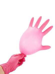 Pink Latex-Free Disposable Gloves, Suitable For Household Cleaning, Multi-Purpose Cleaning, Tattooing And Hair Dyeing, Available In Multiple Sizes - Pink - View 9